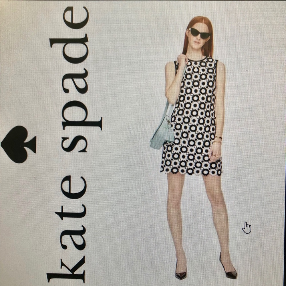 Kate spade black white crochet floral lace dress